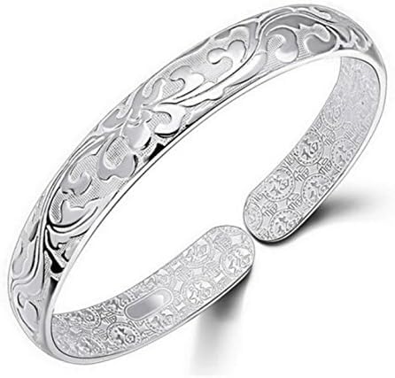 Women Jewelry 925 Silver Sterling Silver Bracelet Fashion Cuff Bangle Chain Bracelets