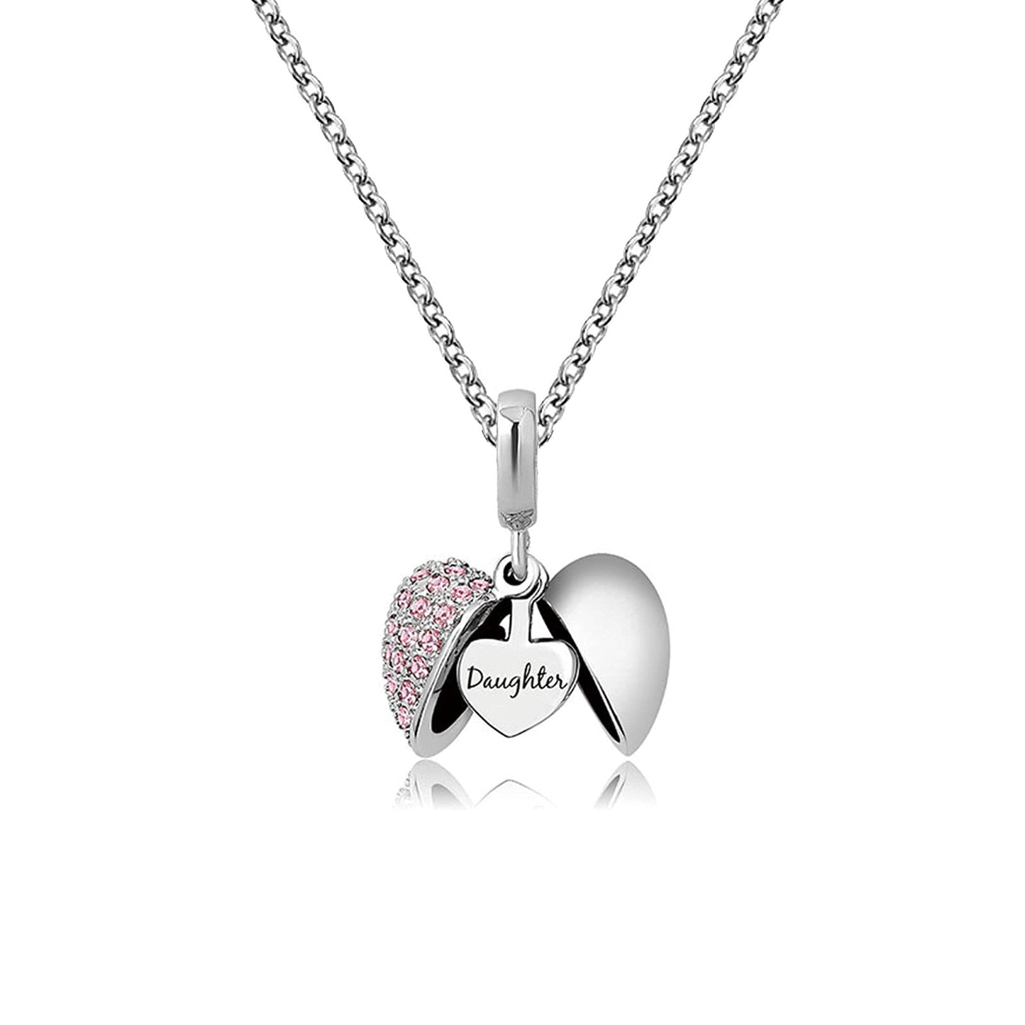 KunBead Jewelry Women Girls Daughter Love Heart Birthstone Birthday 18 inch Dainty Cheap Necklace for Mum