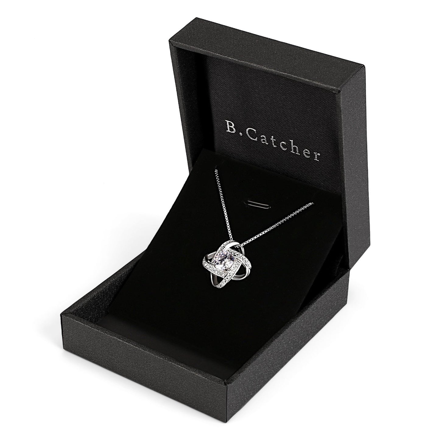 B.Catcher Women Necklaces Sterling Silver Cubic Zirconia Pendant Gemini Necklace