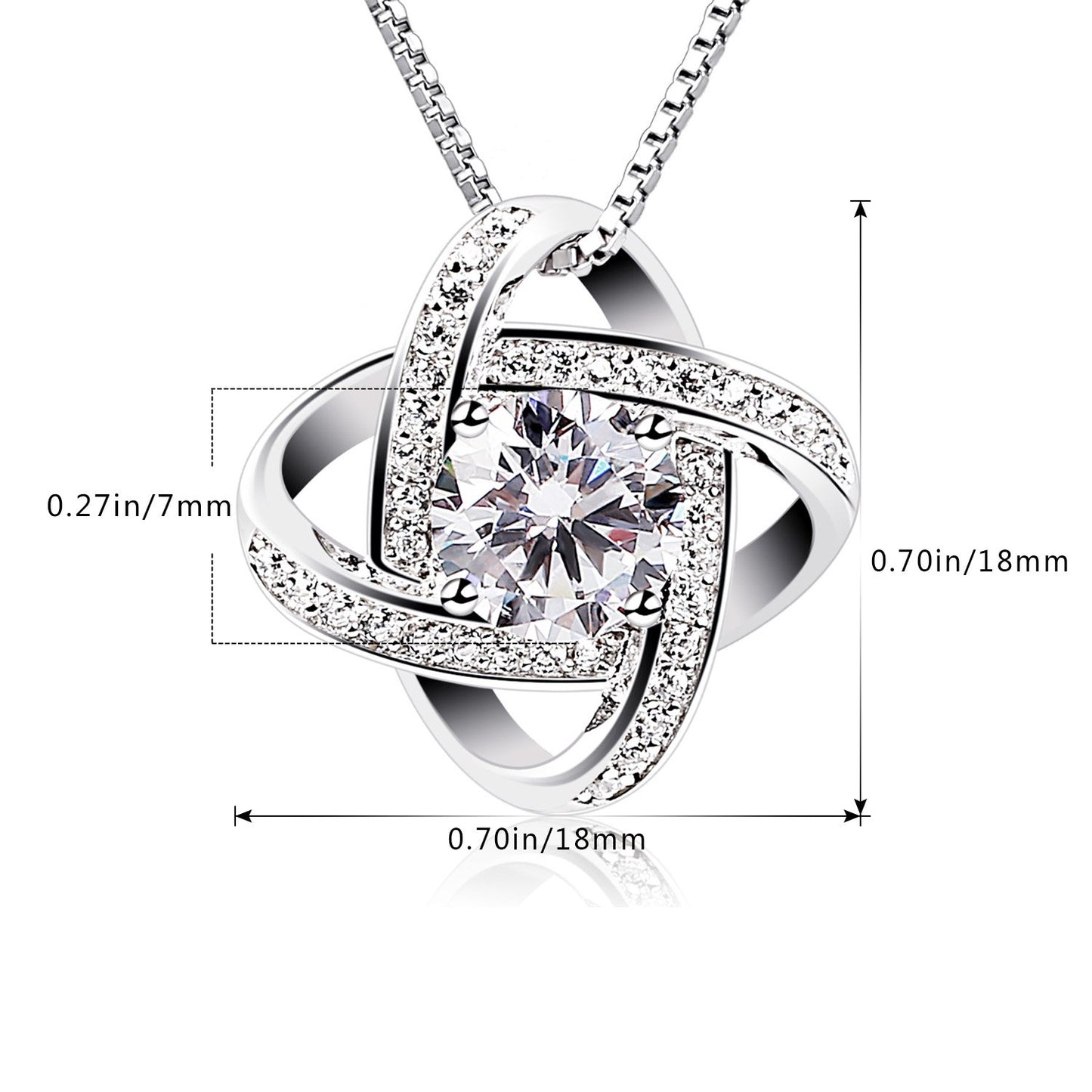 B.Catcher Women Necklaces Sterling Silver Cubic Zirconia Pendant Gemini Necklace