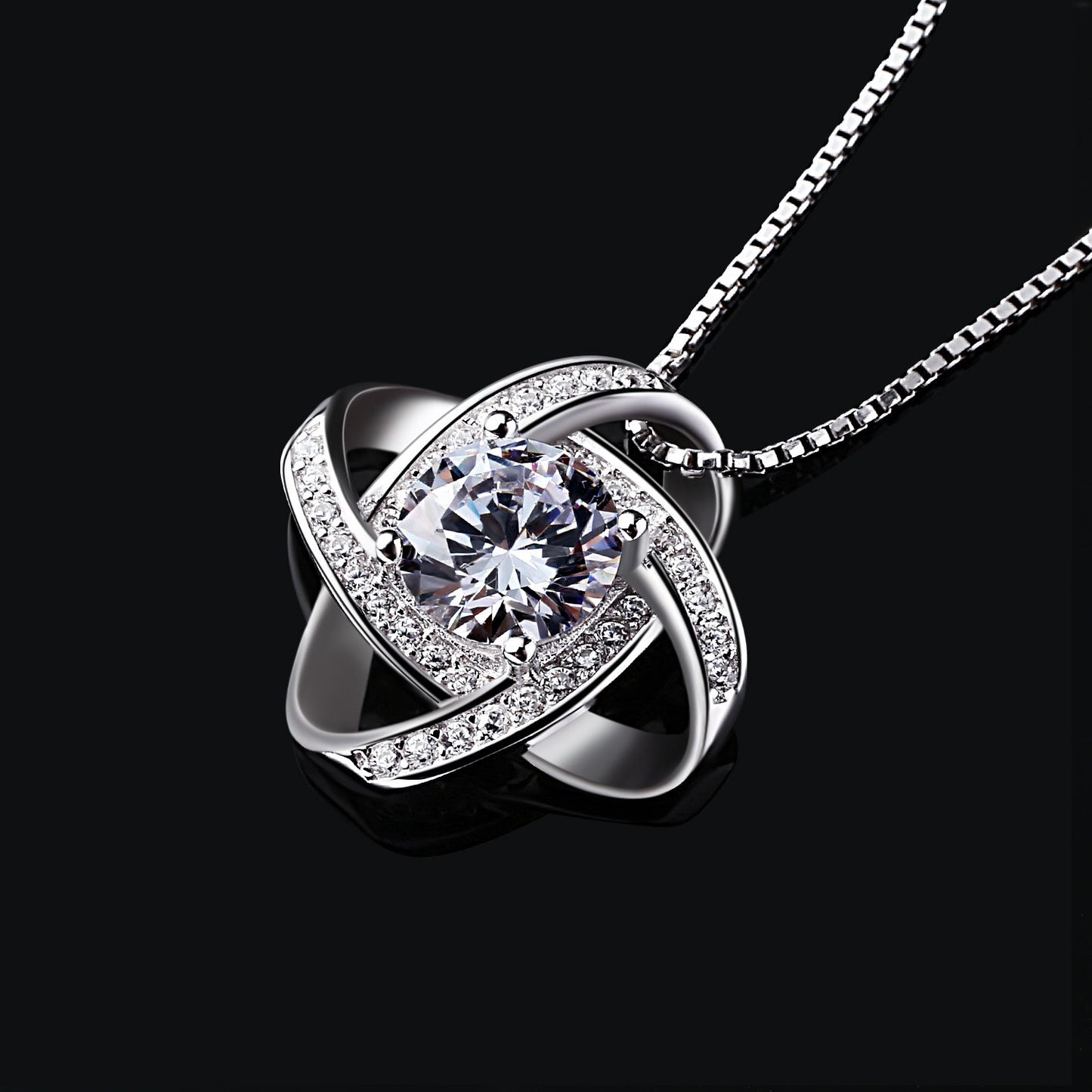 B.Catcher Women Necklaces Sterling Silver Cubic Zirconia Pendant Gemini Necklace